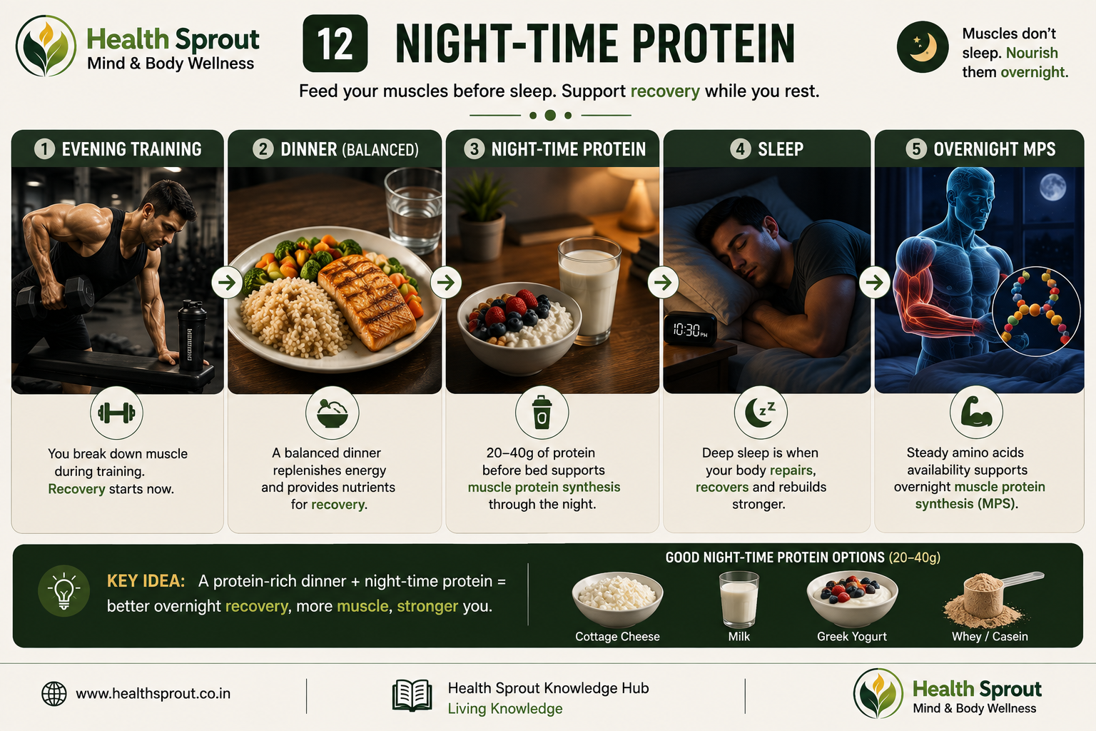 Night-time protein and overnight recovery
