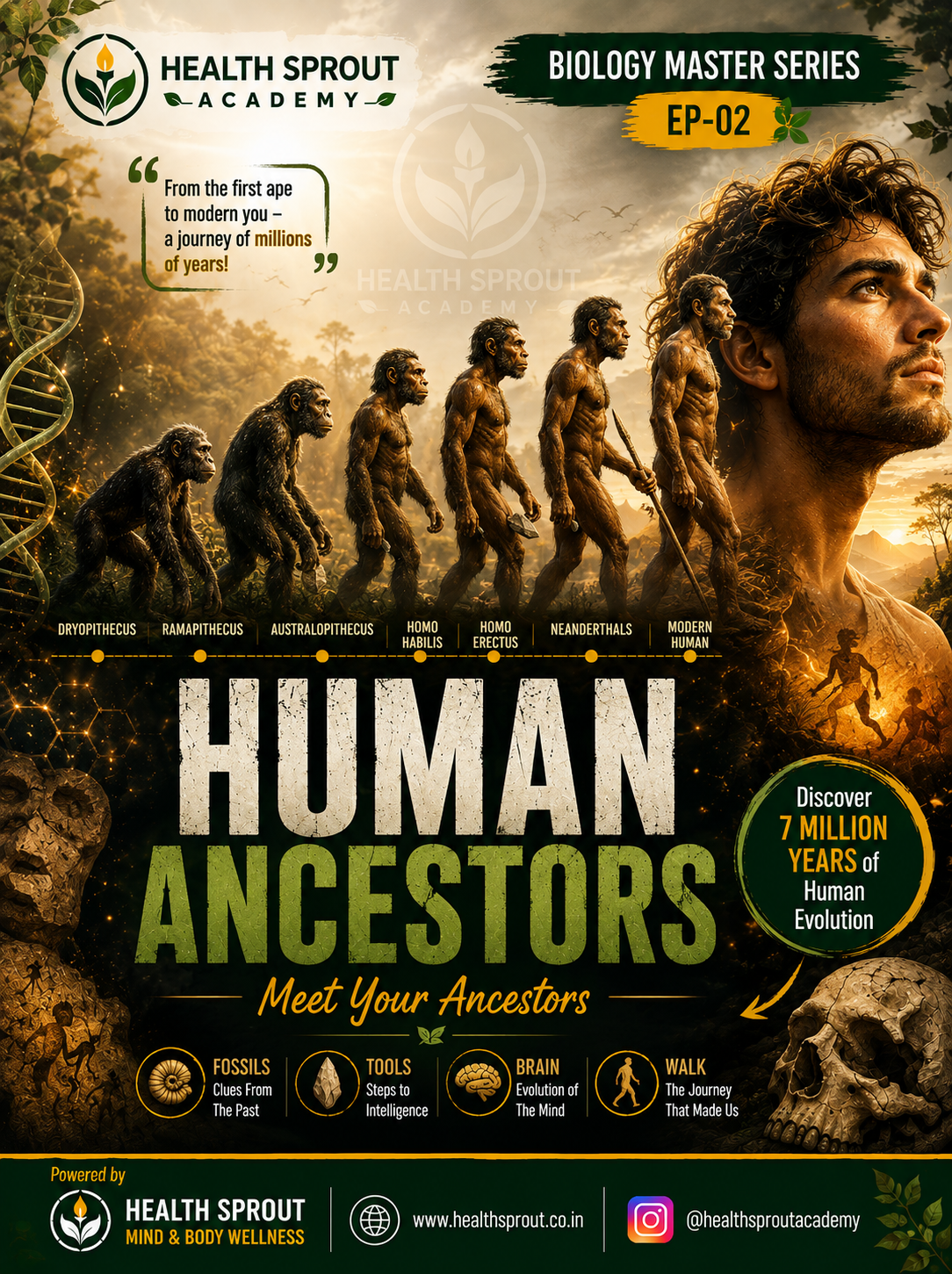 Human Ancestors — Health Sprout Academy Biology Master Series