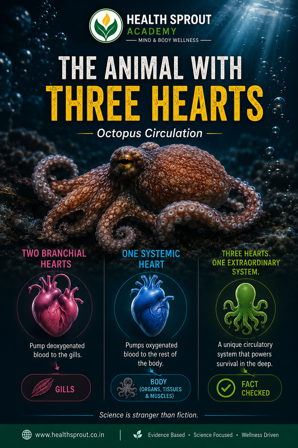 The Animal With Three Hearts: Octopus Circulation — Health Sprout Academy