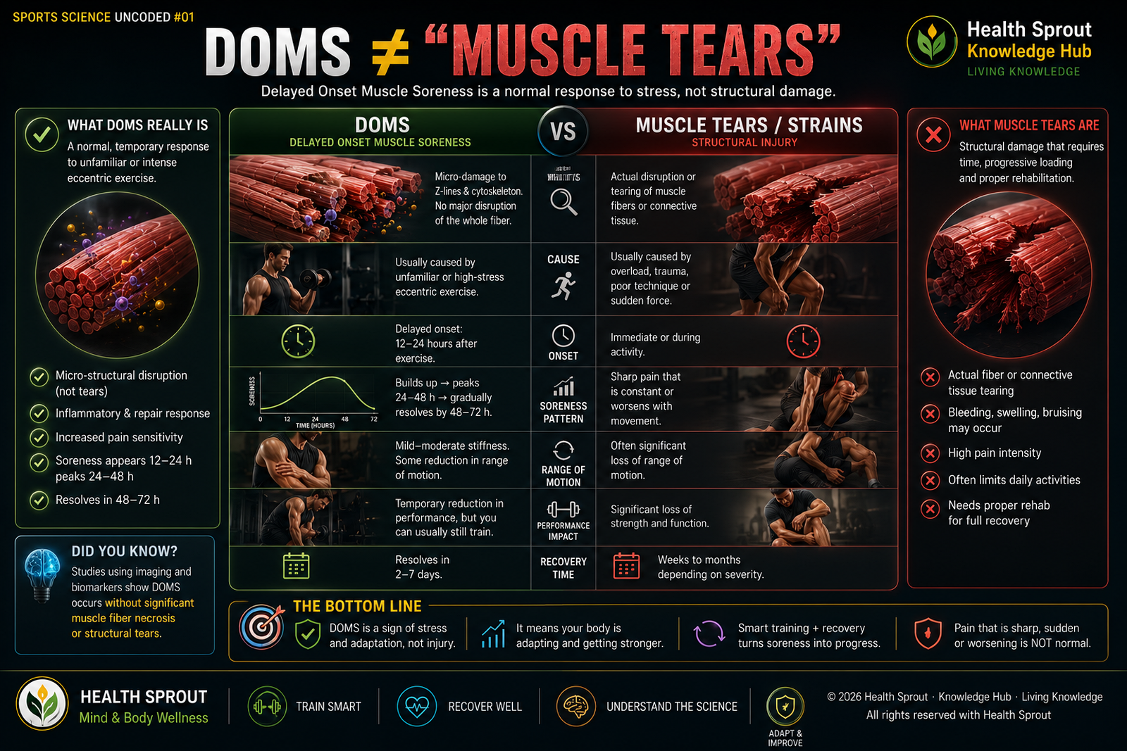 Comparison of simplified muscle tear explanation with multifactorial DOMS model